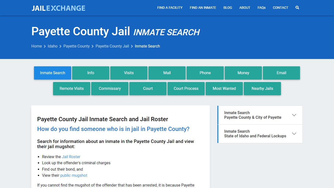Payette County Jail Inmate Search - Jail Exchange